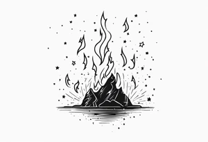 fire breathing lightning stars tattoo idea