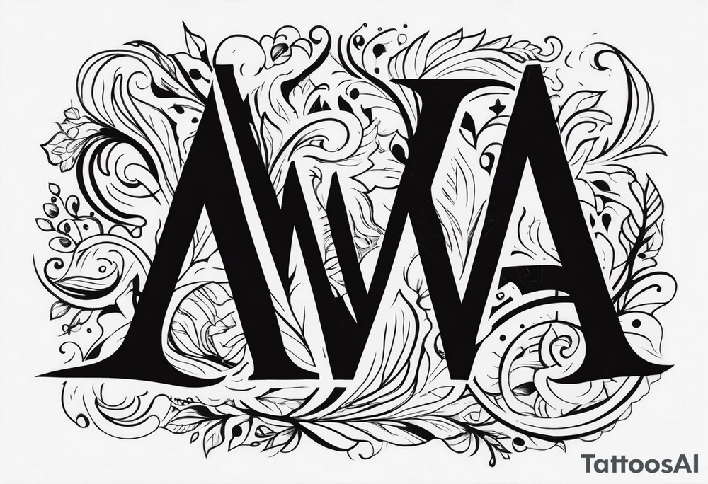 the letters A W R tattoo idea