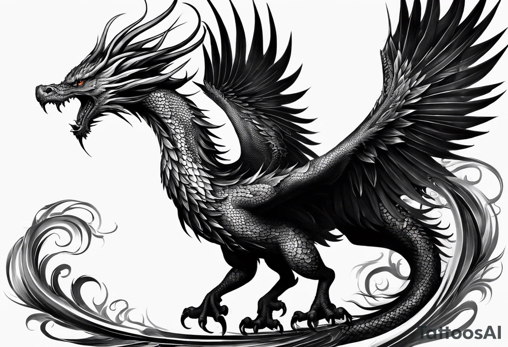 Phoenix dragon tattoo idea