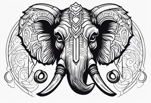 berserking strong mammoth head centerpiece tattoo idea