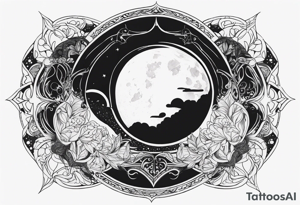 sacred moon tattoo idea