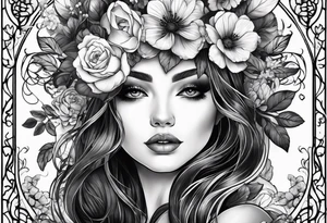 Dark feminine garden tattoo idea