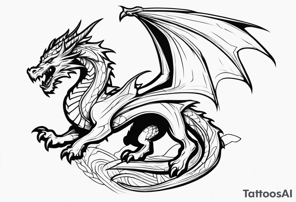 Dungeons and dragons white dragon tattoo idea