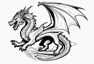 Dungeons and dragons white dragon tattoo idea