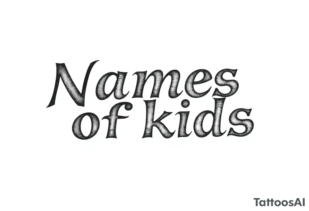Names of kids tattoo idea