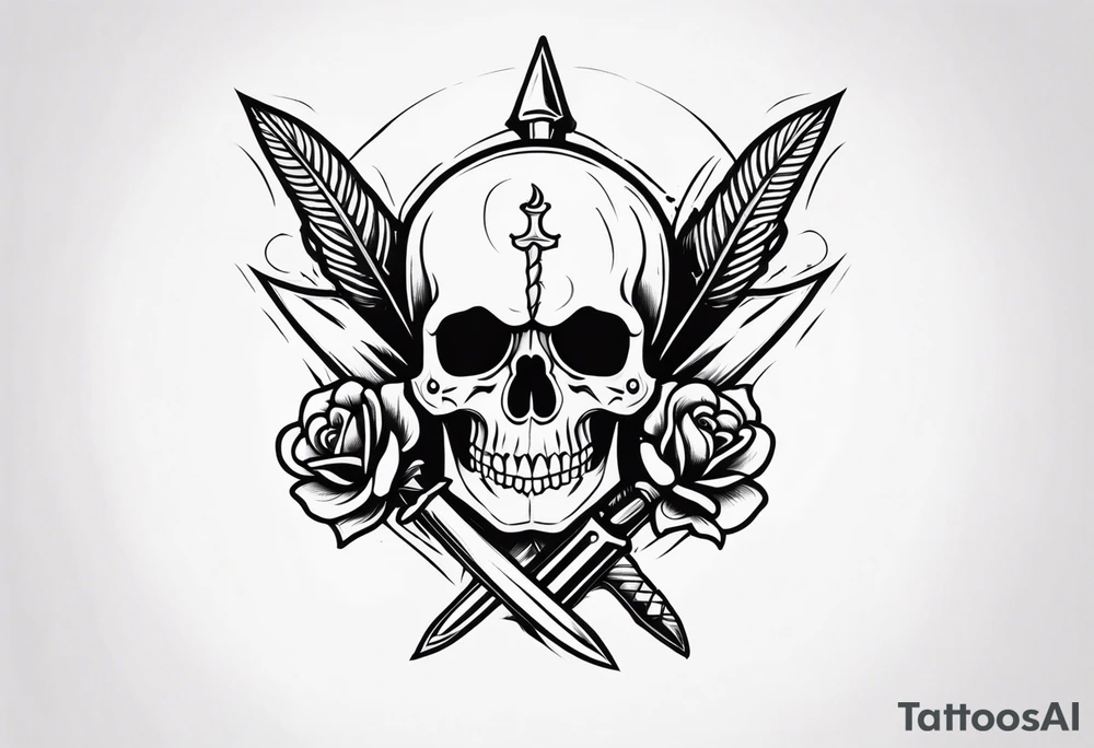 Skull and dagger tattoo idea