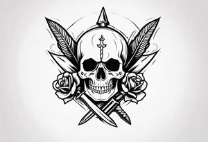 Skull and dagger tattoo idea