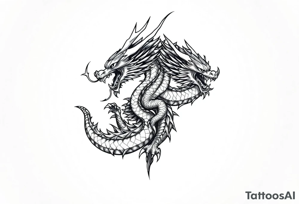 roaring dragons tattoo idea