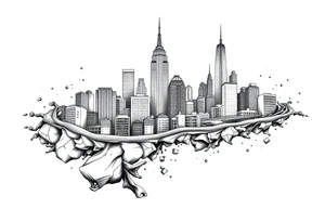 city under water theme tattoo idea