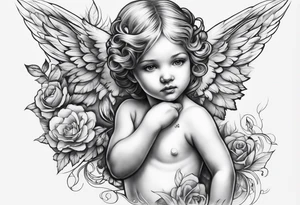 cherub tattoo her body tattoo idea