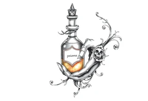 death bringer  handing me 
poison bottle tattoo idea