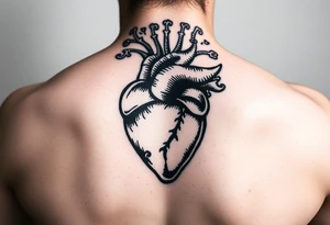 medieval heart woodcut tattoo idea