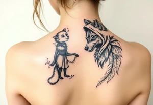 Little red riding hood nursery rhyme big bad wolf tattoo idea