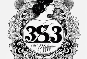 The numbers 333 with the word guidance underneath and the initials JJF; tattoo idea