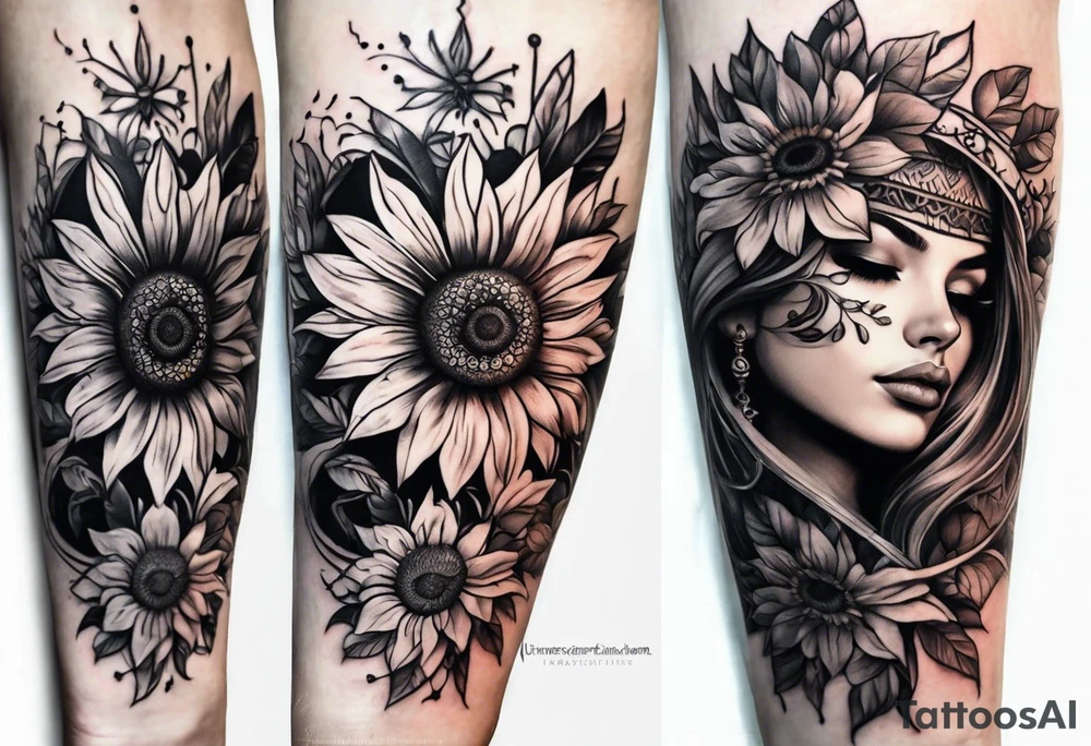 Tatto on hand wrist with sunflover tattoo idea