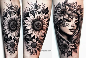 Tatto on hand wrist with sunflover tattoo idea