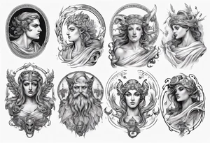 Greek Mythology upper sleeve tattoo idea