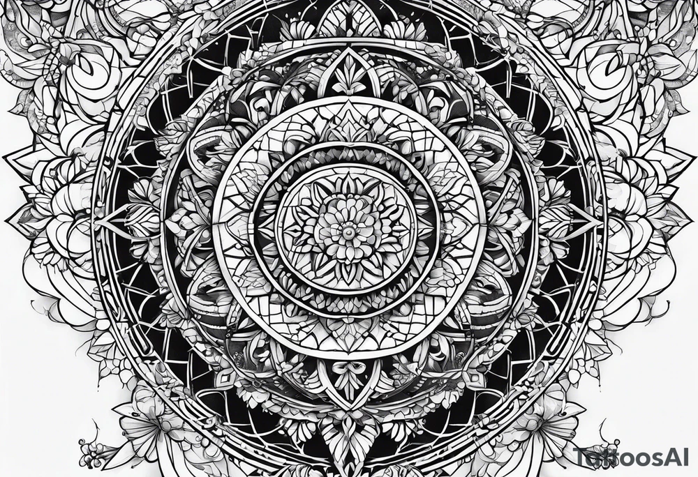 Geometric lace tattoo idea
