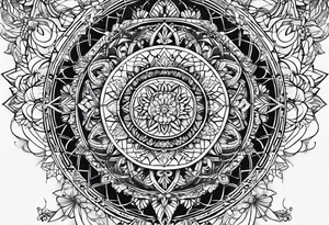 Geometric lace tattoo idea