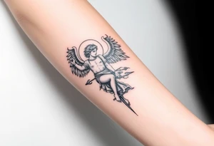 Michael the archangel fighting demons tattoo idea