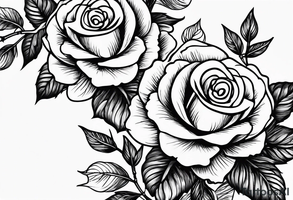 tiny roses tattoo idea