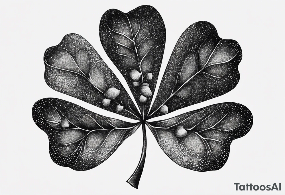 clover with leaf tattoo idea