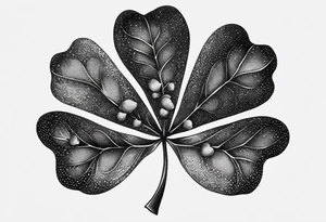 clover with leaf tattoo idea