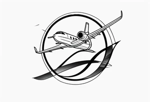 letter R & P and small airplane within the infinity symbol tattoo idea