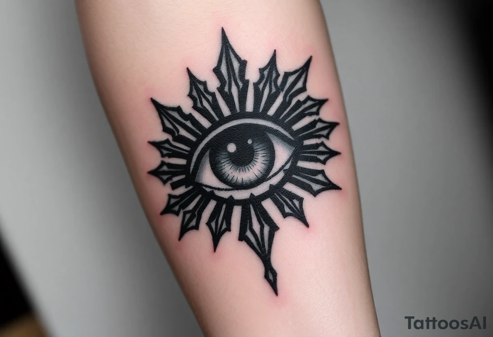 The eye of eren jaeger with titan marks after transforming tattoo idea