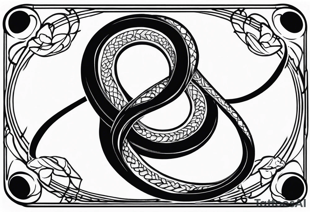 Ring neck snake forming an infinity symbol tattoo idea