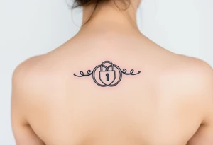 two wedding rings locked together with lock tattoo idea