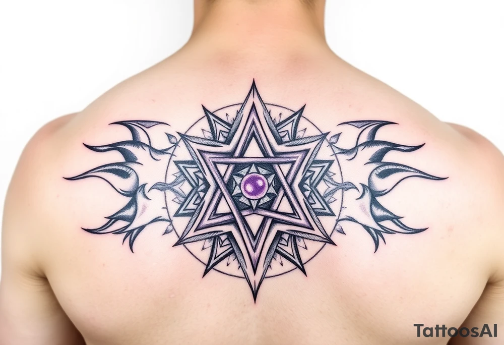 3D merkaba symbol colored light purple 
More options tattoo idea