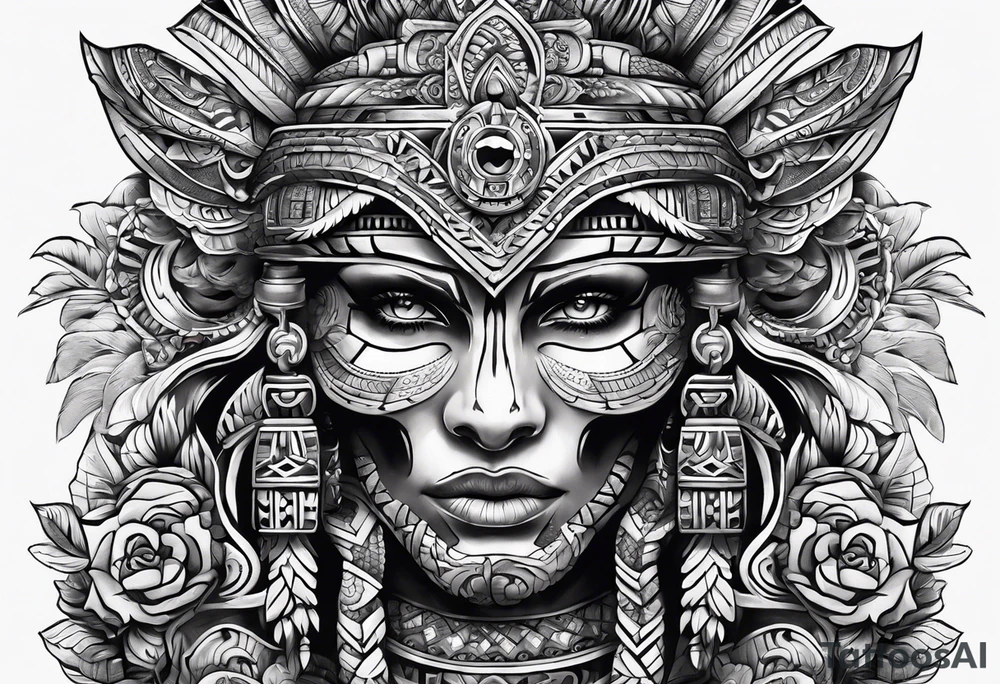 aztec snake sleeve tattoo idea