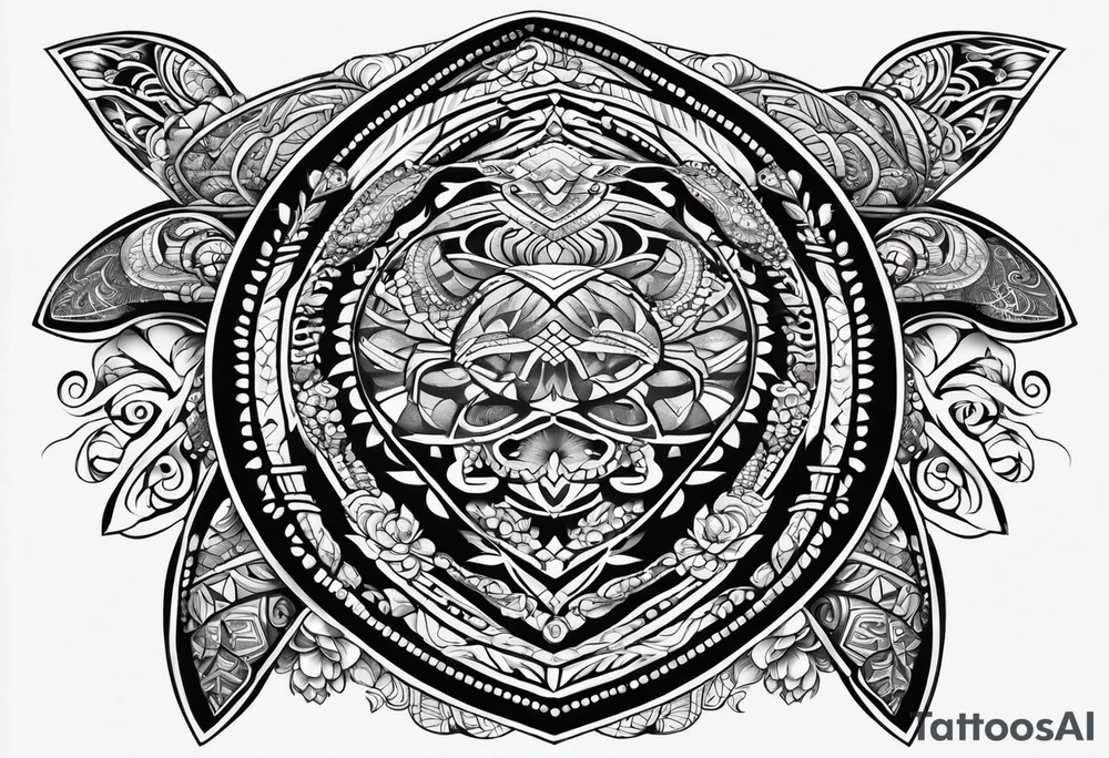 Turtle back centered tattoo idea
