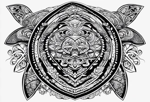 Turtle back centered tattoo idea