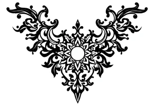 mytical shaman and witch ancient ornament with rhyme tattoo idea
