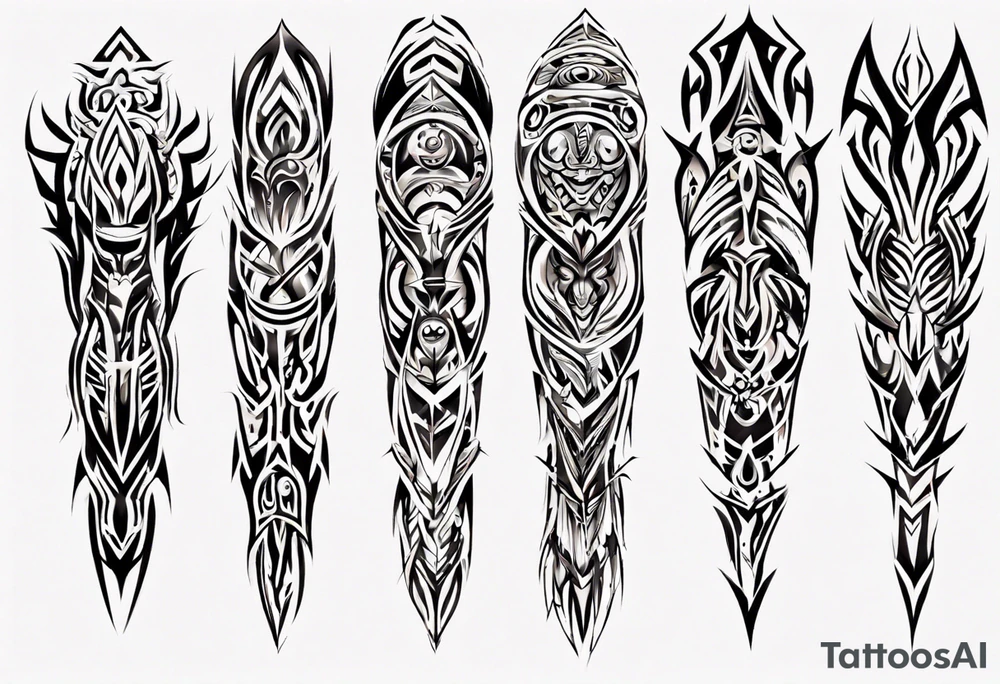 tribal full sleeve tattoo idea