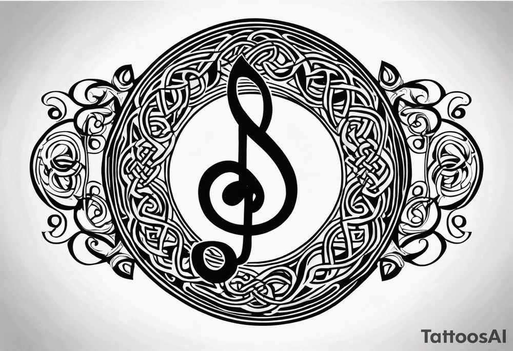 Celtic style bass clef tattoo idea