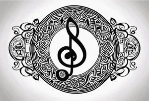 Celtic style bass clef tattoo idea