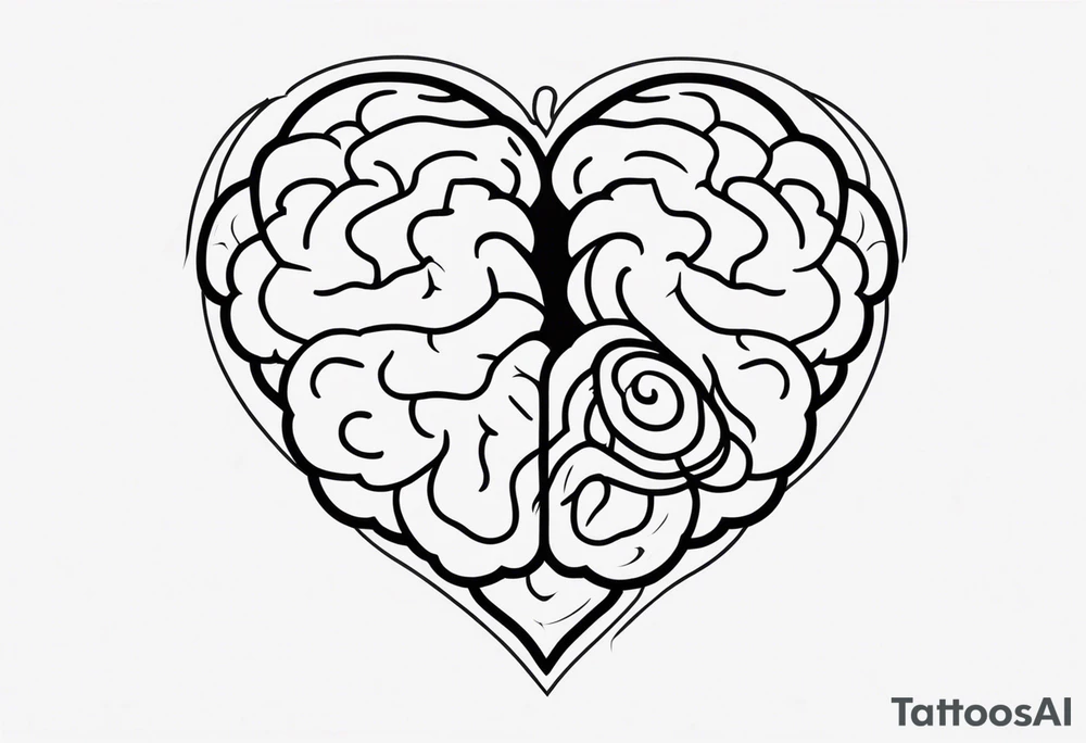 Brain, heart sign, love, heart break makes you strong, worth it, pain makes you stronger, strength, plane, travel, passion, growth inside tattoo idea