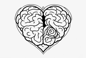 Brain, heart sign, love, heart break makes you strong, worth it, pain makes you stronger, strength, plane, travel, passion, growth inside tattoo idea