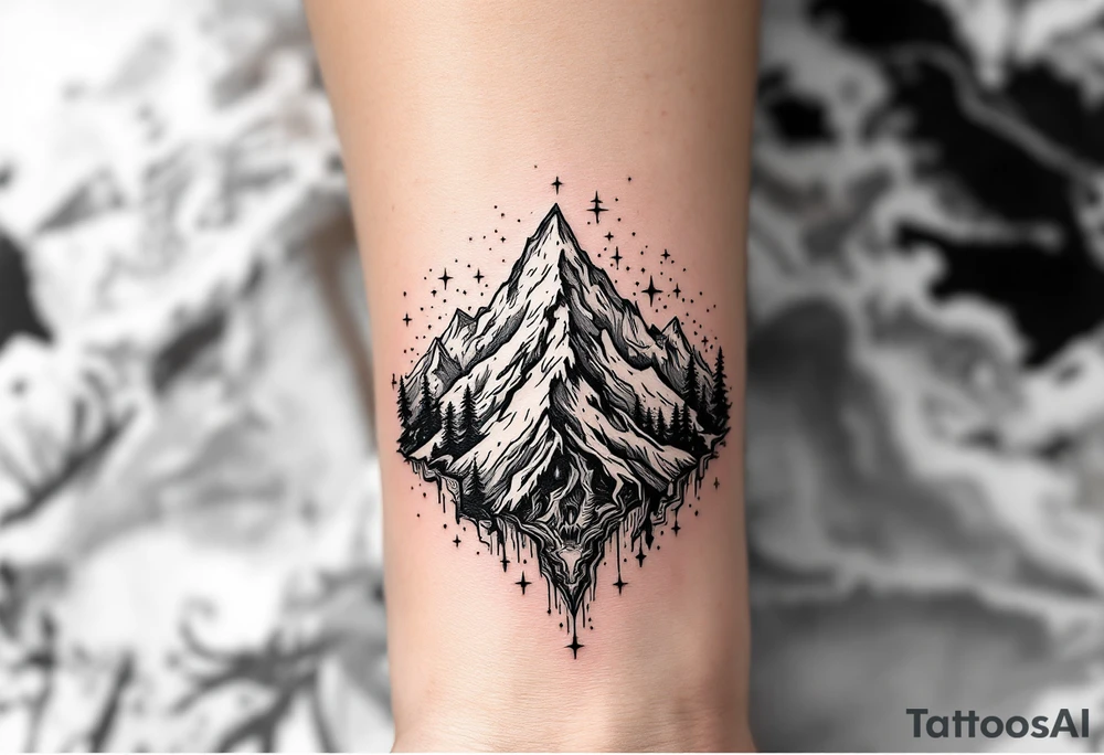 mt everest trippy tattoo idea