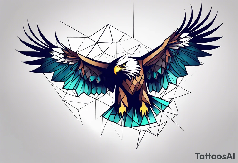 eagle, geometric, subtle, men, forearm tattoo, tattoo idea