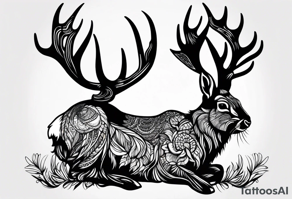jackalope 
silhouette tattoo idea
