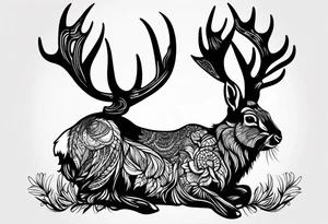 jackalope 
silhouette tattoo idea