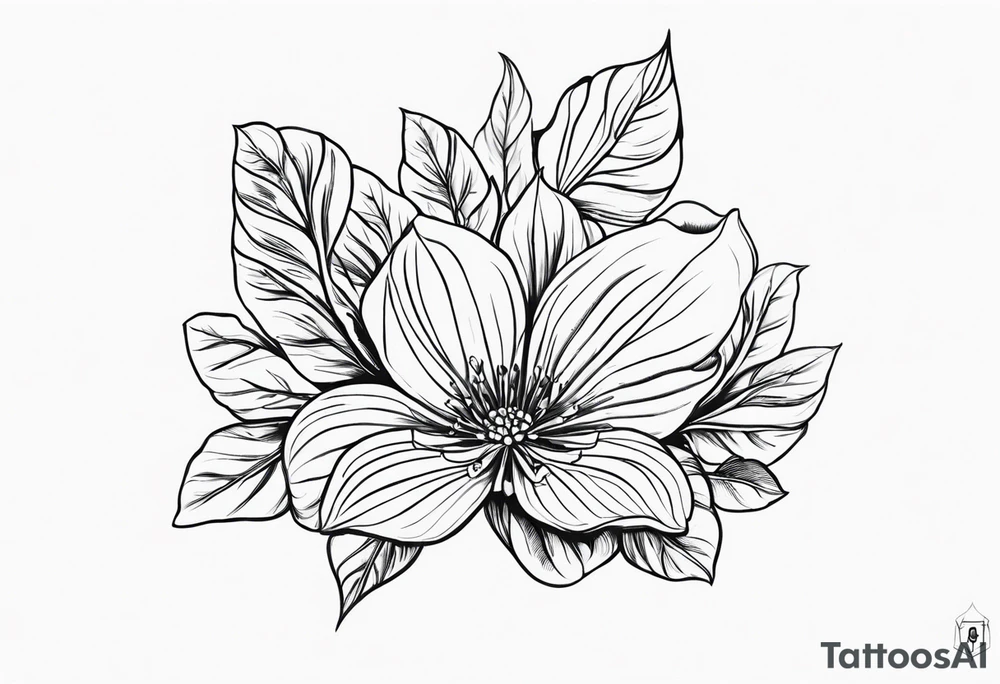 Create a tattoo sketch depicting one Georgian khinkali with one cilantro on the side tattoo idea