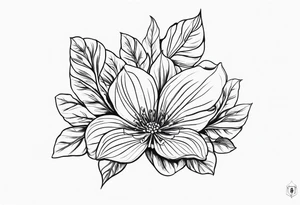 Create a tattoo sketch depicting one Georgian khinkali with one cilantro on the side tattoo idea