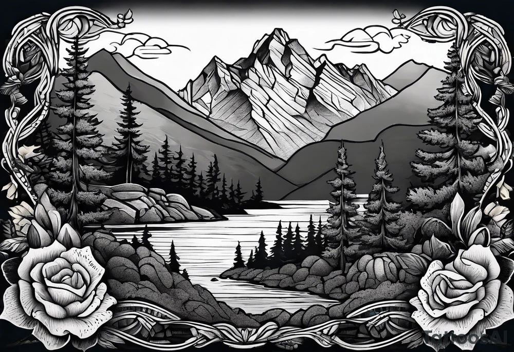 Pennsylvania mountains tattoo idea