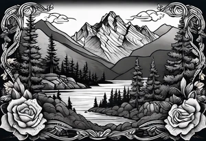Pennsylvania mountains tattoo idea