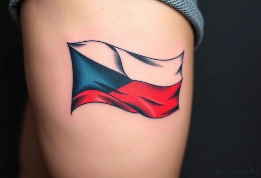 A waving Czech flag tattoo idea